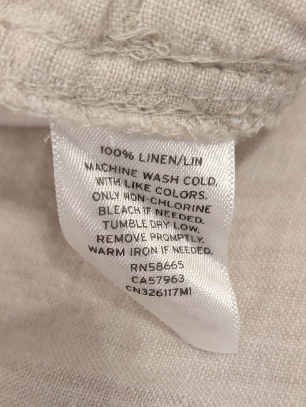 Caslon 100% Linen Pants Womens Beige Drawstring Pockets Wide Leg Beach 32"Inseam - Picture 6 of 6